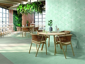 Soci Tile - Aura Peridot Decor Hexagon Matte 9x10